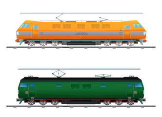 Image electric locomotive / Picture of two modern electric locomotive