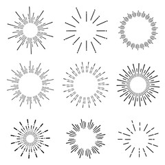 hand drawn sunburst set