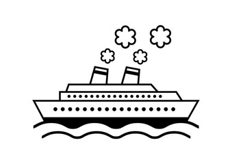 Ship icon on white background