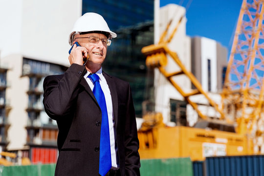 Businessman at construction site