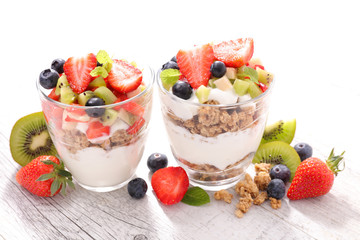 muesli and fruits