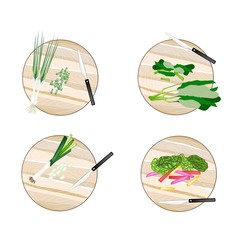 Chinese Broccoli, Rainbow Swiss Chards, Leek and Scallion