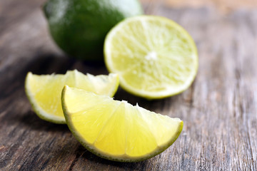 Fresh limes, closeup