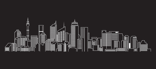 Fototapeta premium Cityscape Building Line art Vector Illustration design Sydney