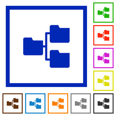 Fototapeta premium Shared folders framed flat icons