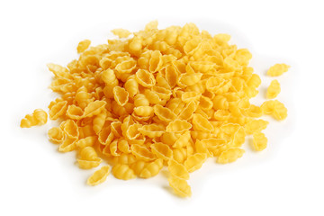 Pile of Italian dry pasta, close up