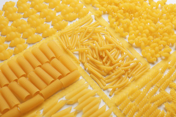 Collection of Italian pasta, close up