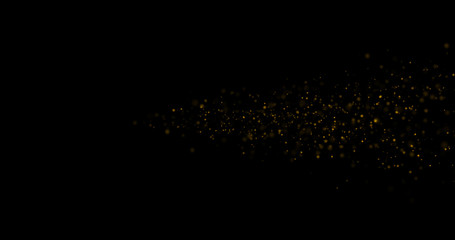 Gold glitter on a black background