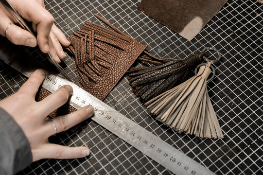 Trunk Maker at work in his luxury leather workshop