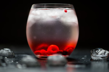 Cold Water Drink with Berries and Ice