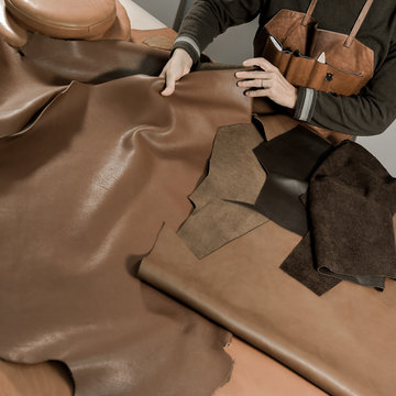 Trunk Maker at work in his luxury leather workshop