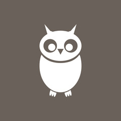 Owlet Icon on Dark Gray Color. Eps-10.