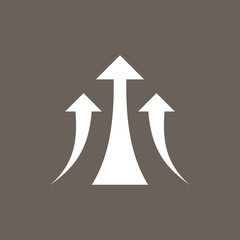 Growth Arrow, Growing Graph Icon on Dark Gray Color. Eps-10.