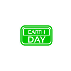 Earth Day Green Stamp Vector