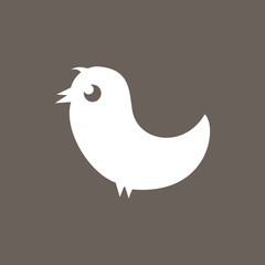 Bird Icon on Dark Gray Color. Eps-10.