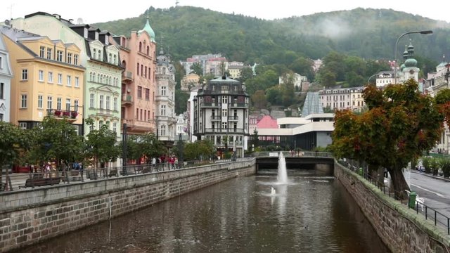 Karlovy Vary  Carlsbad, Tepla river.  Czech Republic