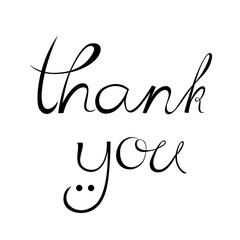 thank you smile typographic