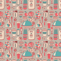 Doodle set of kitchenware items