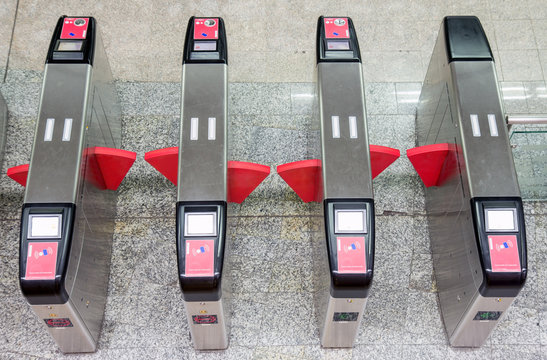 Turnstile At The Entrance To Subway