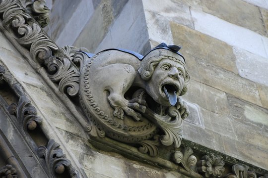 gargoyle on the facade of Westminster Abbey

