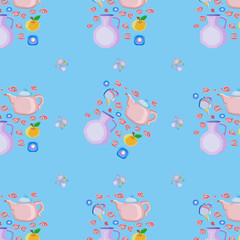 dishes seamless pattern