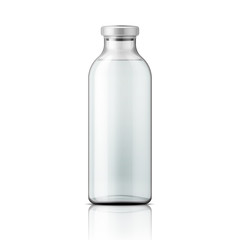 Glass medical bottle with aluminium cap.