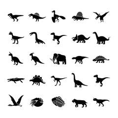 Prehistoric Animals Glyph vector icons