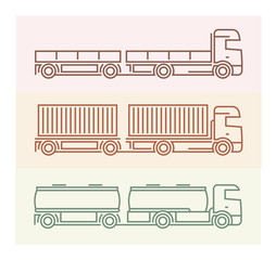 Vehicle Pictograms: European Trucks - Tandems Set 1