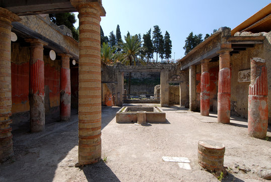 view of the Ercolano excavation, Naples, Italy