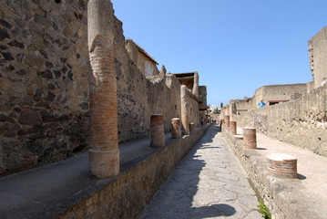 view of the Ercolano excavation, Naples, Italy