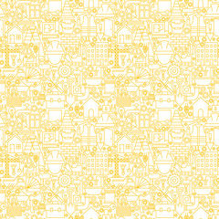 Thin Line Construction White Seamless Pattern