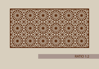 Floral ornament. The template pattern for decorative panel. A picture suitable for printing, engraving, laser cutting paper, wood, metal, stencil manufacturing. Vector. Easy to edit