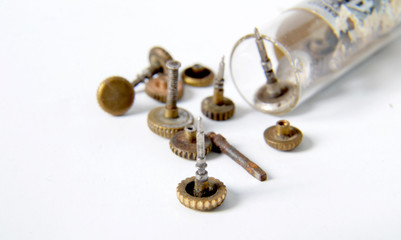 Clock gears on a white background