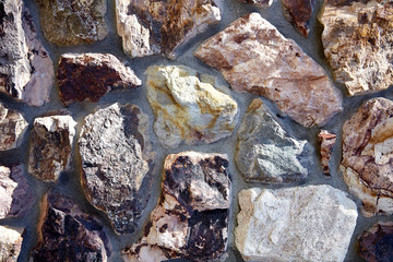 Stone Veneer Natural mineralized granite split rock wall closeup