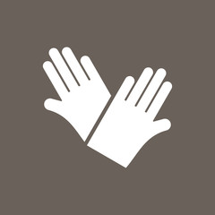 Gloves Icon on Dark Gray Color. Eps-10.