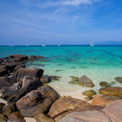 Rocks , sea and blue sky - Lipe island Thailand