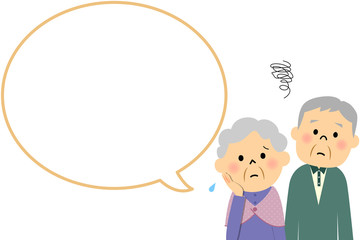 シニア夫妻　困る　吹き出し