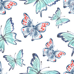 Seamless pattern with butterflies. - 106807377