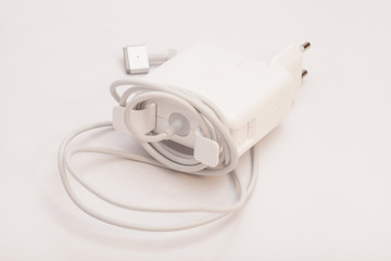 Electrical adapter to USB port on a white background