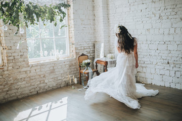 girl in a white wedding dress