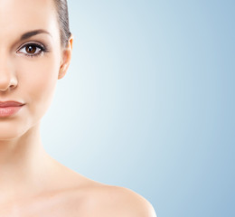 Fototapeta premium Close-up portrait of beautiful, fresh, healthy and sensual girl