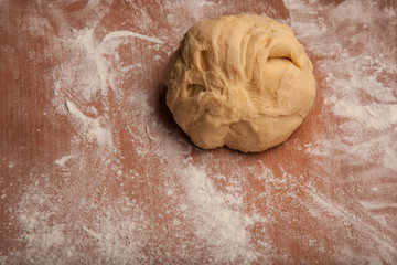 Dough on flour