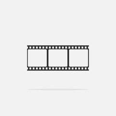 Film strip frame Icon in flat style isolated on gray background. Design element