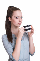 Girl drinking coffee