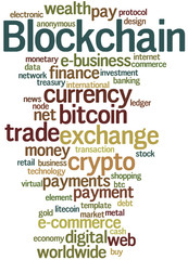 Obraz premium Blockchain, word cloud concept 4