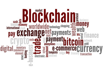 Obraz premium Blockchain, word cloud concept 5