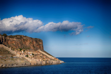 Monemvasia - Greece island and blue sky