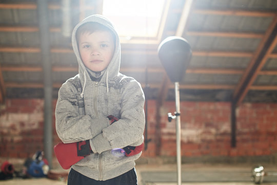 Portrait of a boy in Boxing gloves
