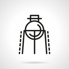 Flask on rack simple line vector icon