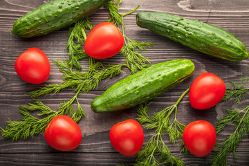 vegetables on wooden rustic background